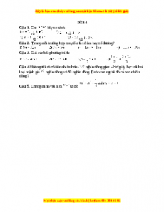 Đề thi giữa kì 2 Toán 8 năm 2023 - Đề 14