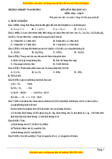 Đề thi học kì 1 Hóa lớp 8 năm 2023 Phòng GD và ĐT Tam Dương