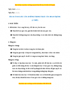 Giáo án Tam giác cân. Đường trung trực của đoạn thẳng Toán 7 Kết nối tri thức