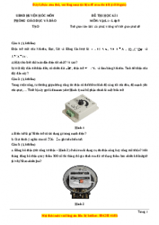 Đề thi học kì 1 Vật lí 9 năm 2023 Phòng GD_ĐT Hóc Môn