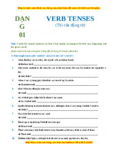 Bài tập viết lại câu - ôn vào 10 Tiếng Anh