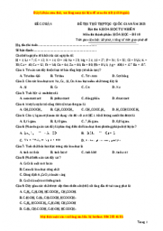 Đề thi THPT Quốc Gia Hóa năm 2023 Beeclass - Đề 10
