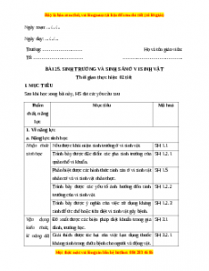 Giáo án Sinh học 10 Bài 25 (Chân trời sáng tạo): Sinh trưởng và sinh sản ở vi sinh vật