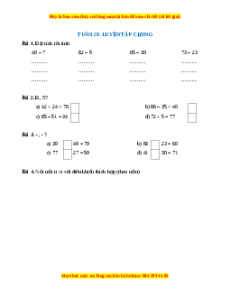 Bài tập cuối tuần Toán lớp 1 Tuần 29 Kết nối tri thức (có lời giải)