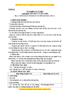 Giáo án Tự nhiên và xã hội 3 Cánh diều Bài 21: Hình dạng trái đất các đới khí hậu