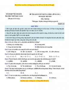 Đề thi thử Sinh học trường Như Xuân - Thanh Hóa lần 1 năm 2023