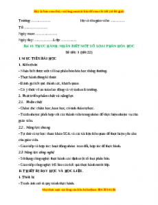 Giáo án Công nghệ 10 (Kết nối tri thức) Bài 10: Thực hành: Nhận biết một số loại phân bón hóa học