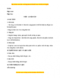 Giáo án Luyện tập trang 111, 112, 113 Toán 9 Học kì 2