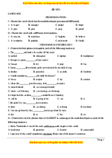Đề kiểm tra học kì 1 Tiếng anh 10 năm 2023 - Đề số 2