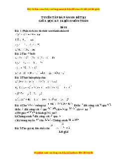 Đề thi giữa kì 1 Toán 8 năm 2023 - Đề 1