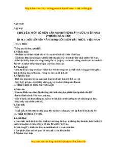 Giáo án Bài 11 Lịch sử 10 Kết nối tri thức (2024): Một số văn minh cổ trên đất nước Việt Nam