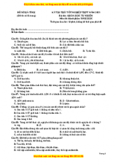 Đề thi thử Sinh học Sở Hà Tĩnh lần 1 năm 2023