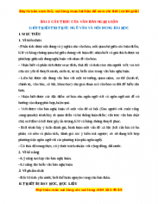 Giáo án Cấu trúc của văn bản nghị luận (2024) Kết nối tri thức