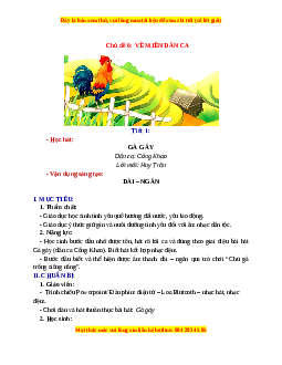 Giáo án Âm nhạc 1 Kết nối tri thức Về miền dân ca