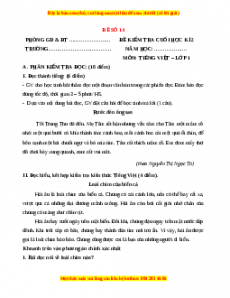 Đề thi Tiếng Việt lớp 1 Học kì 2 Chân trời sáng tạo (Đề 14)