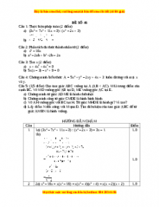 Đề thi cuối học kì 1 Toán 8 năm 2022 - 2023 - Đề 46