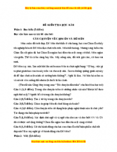 Đề thi học kì 2 Ngữ văn 6 Cánh diều (Đề 7)