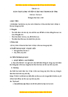 Giáo án Bài 9: Thực hành với tệp và thư mục trong máy Tin học 3 Kết nối tri thức