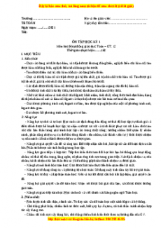 Giáo án Toán 12 học kì I Giải tích Bài: Ôn học kỳ I