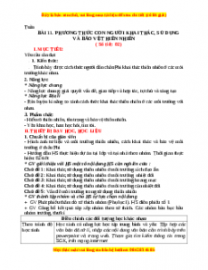 Giáo án Bài 11 Địa lí 7 Cánh diều (2024): Phương thức con người khai thác, sử dụng và bảo vệ thiên nhiên