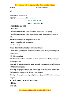 Giáo án Công nghệ 7 Bài 15 (Kết nối tri thức): Nuôi cá ao