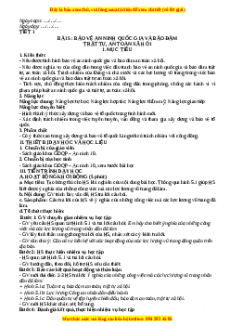 Giáo án GDQP 10 Bài 5 (Kết nối tri thức): Bảo vệ an ninh quốc gia và bảo đảm trật tự, an toàn xã hội