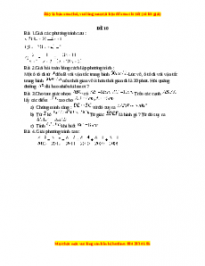 Đề thi giữa kì 2 Toán 8 năm 2023 - Đề 10