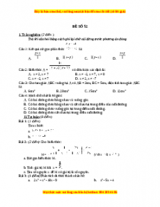 Đề thi cuối học kì 1 Toán 8 năm 2022 - 2023 - Đề 52