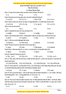 Đề thi thử THPT Quốc Gia môn Hóa có đáp án ( đề 17 ) - thầy Phạm Thanh Tùng