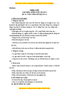 Giáo án Cuộc sống đô thị (T1+2) Tiếng việt 3 Cánh diều