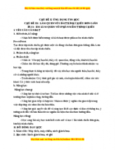 Giáo án Tin học 3 Cánh diều Bài 1: Em làm quen với phần mềm trình chiếu