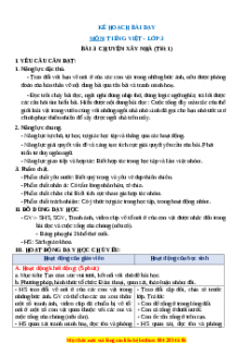 Giáo án Chuyện xây nhà Tiếng việt 3 Chân trời sáng tạo