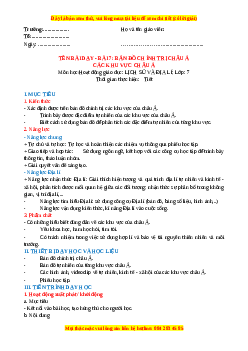 Giáo án Bài 7 Địa lí 7 Kết nối tri thức (2024): Bản đồ chính trị Châu Á. Các khu vực Châu Á