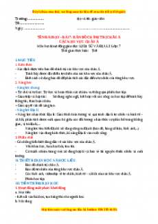 Giáo án Bài 7 Địa lí 7 Kết nối tri thức (2024): Bản đồ chính trị Châu Á. Các khu vực Châu Á