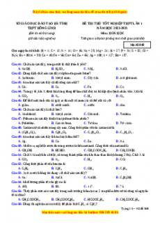 Đề thi thử Hóa học trường Hồng Lĩnh lần 1 năm 2023