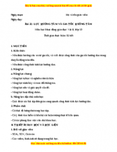 Giáo án Bài 32 Vật lí 10 Kết nối tri thức (2024): Lực hướng tâm và gia tốc hướng tâm