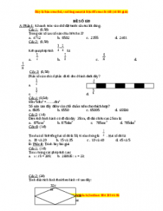 Đề thi Toán lớp 4 cuối kì 2 (Đề 39)