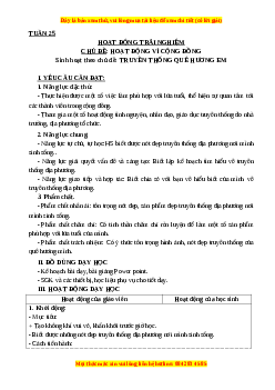 Giáo án Tuần 25: Truyền thống quê hương em Hoạt động trải nghiệm 3 Kết nối tri thức