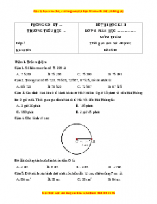 Đề thi cuối kì 2 Toán lớp 3 Cánh diều (Đề 10)