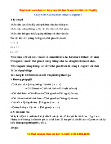 Chuyên đề Các bài toán chuyển động Toán 5 năm 2023