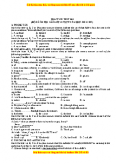 Đề luyện thi vào 10 môn Tiếng anh năm 2023 có đáp án (Đề 60)