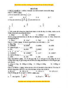 Đề thi Toán lớp 4 cuối kì 2 (Đề 50)