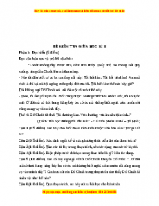 Đề thi giữa kì 2 Ngữ văn 6 Cánh diều (Đề 6)