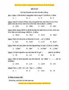 Bộ đề thi Toán 5 học kì 2 năm 2022 - 2023 - Đề 47