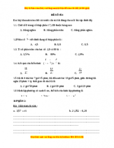Bộ đề thi Toán 5 học kì 2 năm 2022 - 2023 - Đề 54