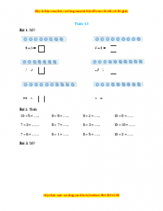 Bài tập cuối tuần Toán lớp 1 Tuần 13 Cánh diều (có lời giải)