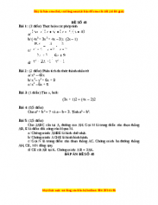 Đề thi cuối học kì 1 Toán 8 năm 2022 - 2023 - Đề 48