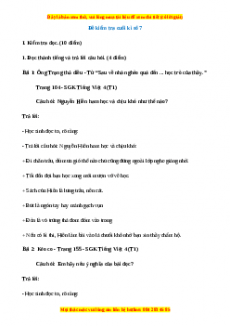 Đề thi cuối kì 1 Tiếng Việt lớp 4 (Đề 7)