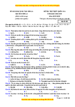 Đề thi thử Hóa Học trường Chuyên lam Sơn năm 2023