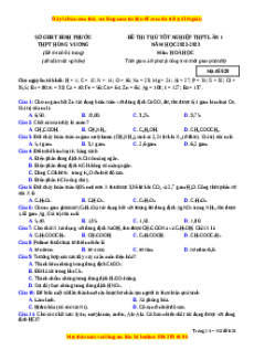 Đề thi thử Hóa học trường Hùng Vương lần 1 năm 2023